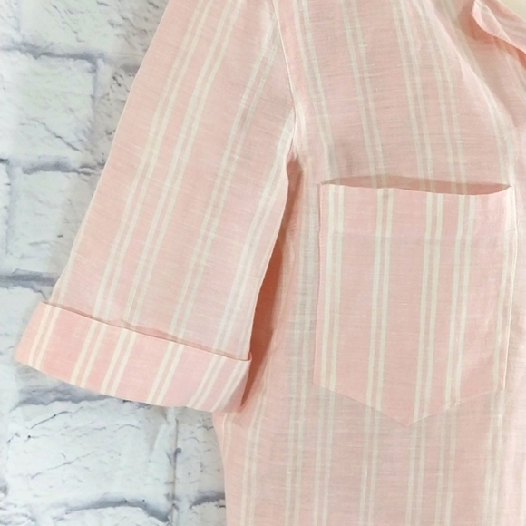 🔵BOGO FREE🔵 Agatha Brown Linen Short Sleeve Top Sz 12 - Picture 2 of 5